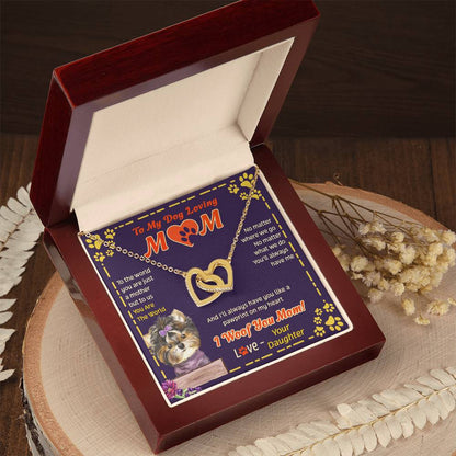 To My Wife - You Are The World - Necklace Interlocking Hearts Necklace