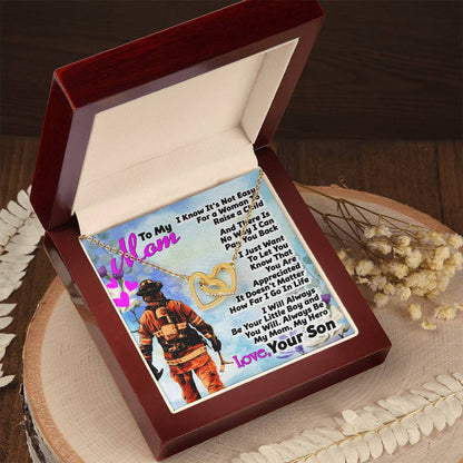 Firefighter'S Mom - Interlocking Heart Necklace Interlocking Hearts Necklace