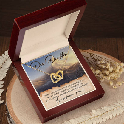 Dear Daughter Love You Forever Interlocking Hearts Necklace Message Card