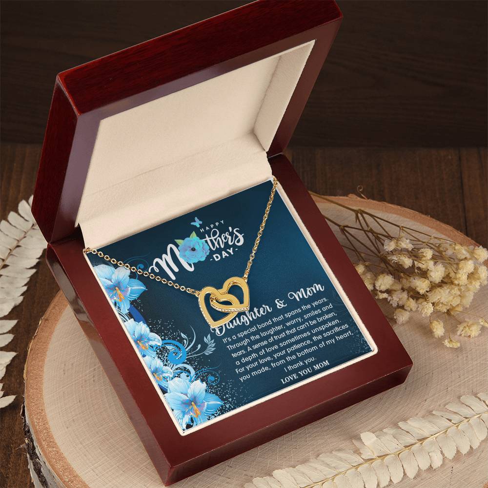 Forever Love - Daughter & Mom Necklace Interlocking Hearts Necklace