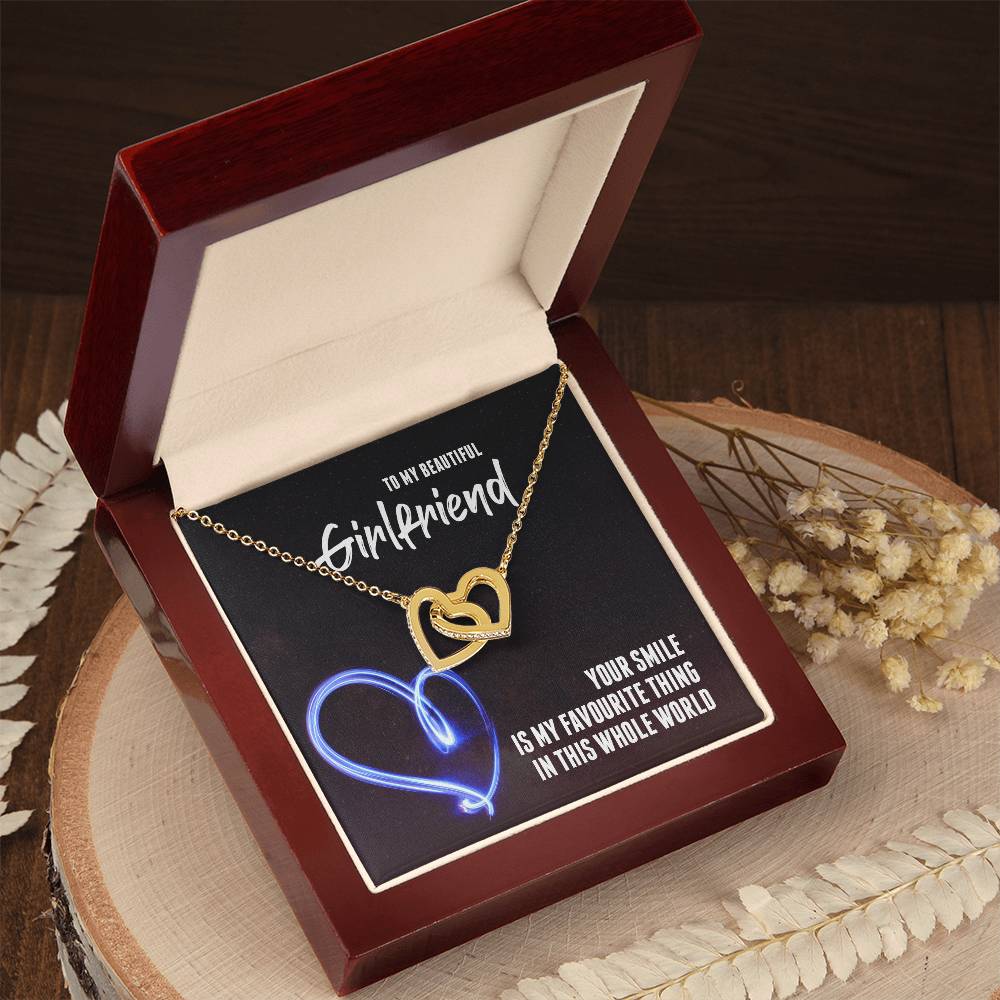 Your Smile Is My Favourite Thing In This Whole Word - Interlocking Hearts Interlocking Hearts Necklace