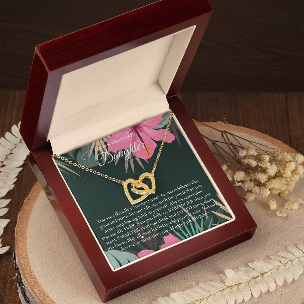 Gift For 13 Year Old Girl Gifts 13Th Birthday Girl 13Th Birthday Gift Thirteenth Birthday Necklace Teen Birthday Gift Official Teenager Interlocking Hearts Necklace