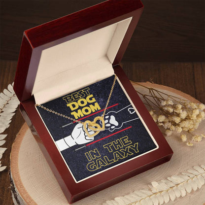 Best Dog Mom In The Galaxy Interlocking Hearts Necklace Dog Mom Jewelry Pet Lover Gift Mothers Day Jewelry From Dog