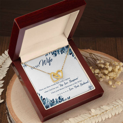To My Wife Interlocking Hearts Necklace Message Card