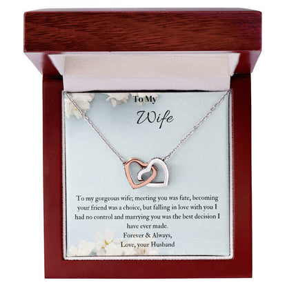 To My Wife Interlocking Hearts Necklace