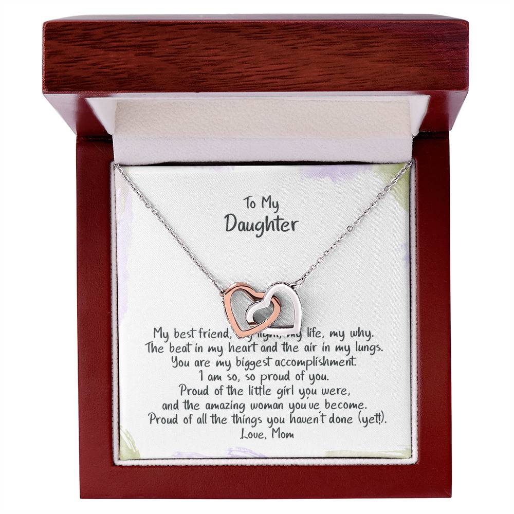 Daughter My Why - Hearts Necklace Interlocking Hearts Necklace