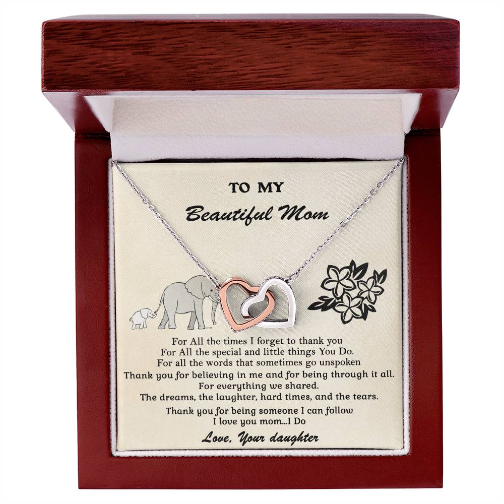 Gift For Mom - Someone I Can Follow - Interlocking Interlocking Hearts Necklace