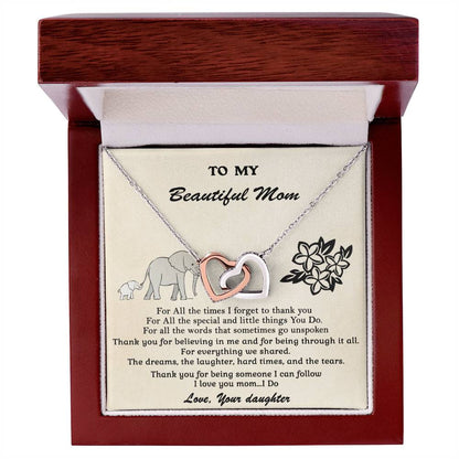 Gift For Mom - Someone I Can Follow - Interlocking Interlocking Hearts Necklace