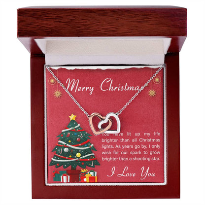 Gift For Girlfriend To My Girlfriend Romantic Present For Girlfriend Jewelry Girlfriend Best Birthday Gift Anniversary Necklace Message Card Interlocking Hearts Necklace