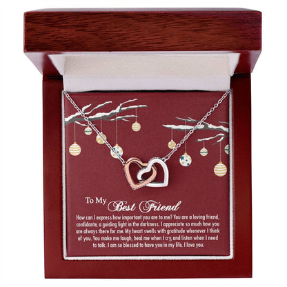 Best Friend Gift Jewelry Friend - Necklace Interlocking Hearts Necklace