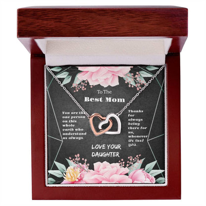 To The Best Mom Interlocking Hearts Necklace