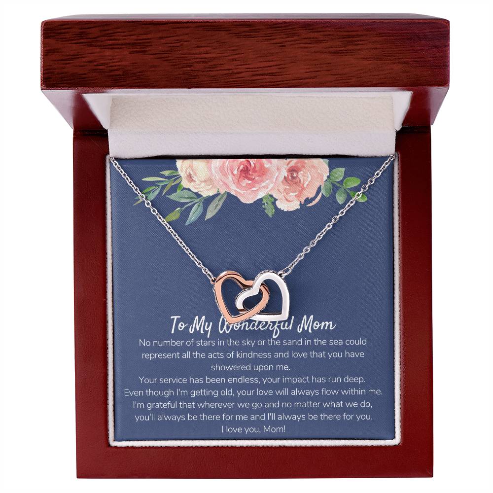 Wonderful Mom From Daughter Interlocking Hearts Necklace
