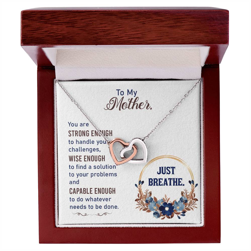 Collection Mom - You Are Strong Enough To Handle Your Challenges - Interlocking Heart Necklace Interlocking Hearts Necklace