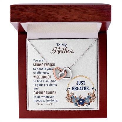Collection Mom - You Are Strong Enough To Handle Your Challenges - Interlocking Heart Necklace Interlocking Hearts Necklace