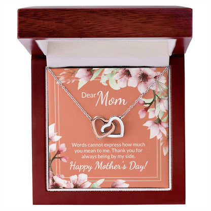 30 Mother'S Day Collection Interlocking Hearts Necklace - Coral Floral