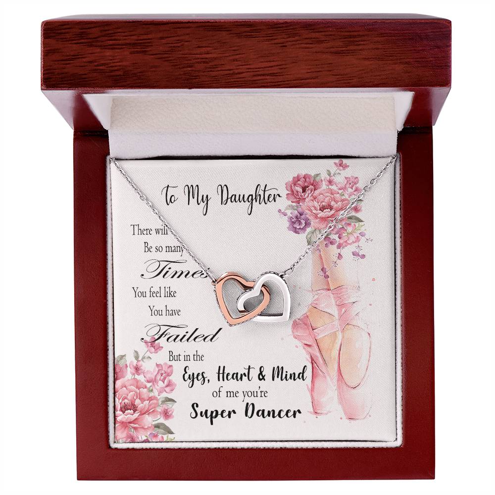 Ballet Daughter Gift From Mom Necklace For Daughter Gift For Dancer From Mom Interlocking Hearts Necklace