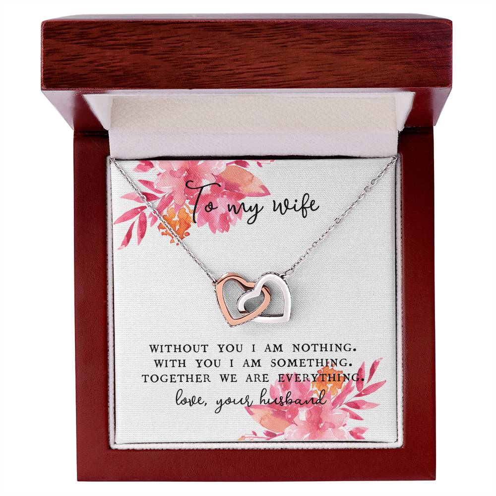 To Wife From Husband Double Hearts Necklace Love Jewelry Romantic Gift Valentine'S Day Anniversary From Spouse Interlocking Hearts Necklace