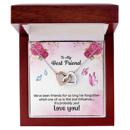 We Are Friends For So Long Heart Necklace Interlocking Hearts Necklace