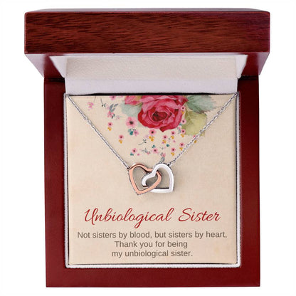Unbiological Sister Interlocking Hearts Necklace