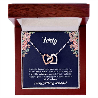Forty Birthday All Of My Love Interlocked Hearts Necklace Interlocking Hearts Necklace
