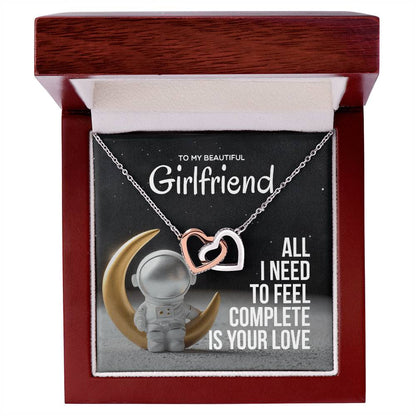 All I Need Is Your Love -Two Hearts Necklace Interlocking Hearts Necklace