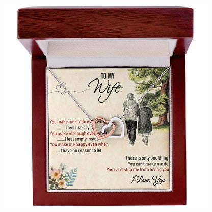 To My Wife Interlocking Hearts Necklace Message Card