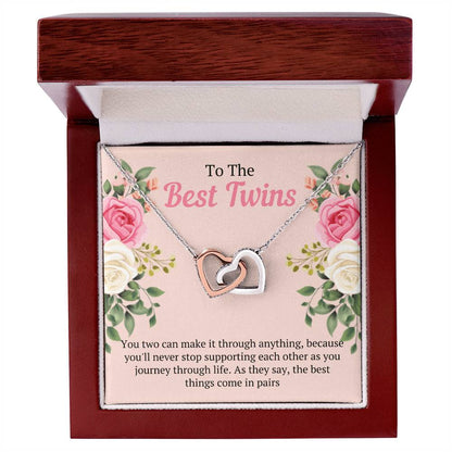 Best Birthday Gift For Twin Sisters Interlocking Hearts Necklace