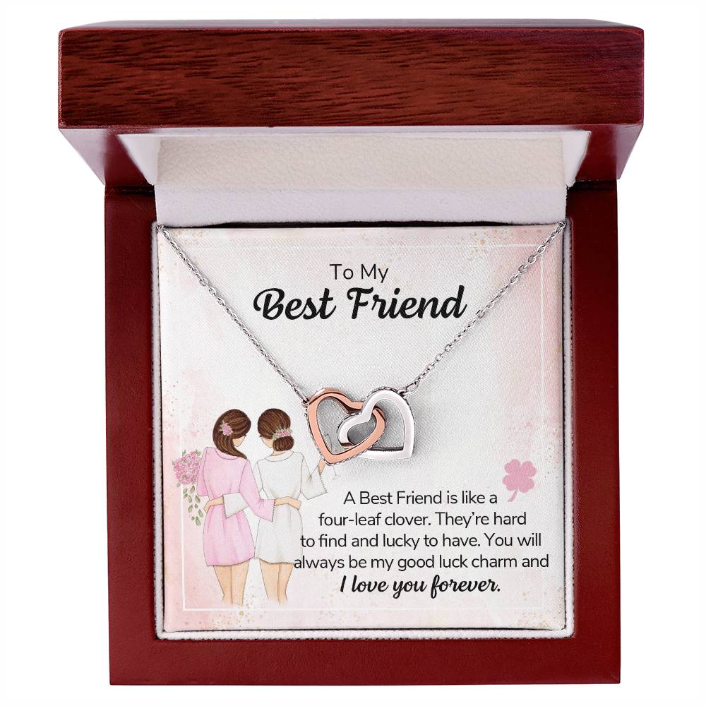 Best Friend Locked Hearts Necklace Gift Interlocking Hearts Necklace