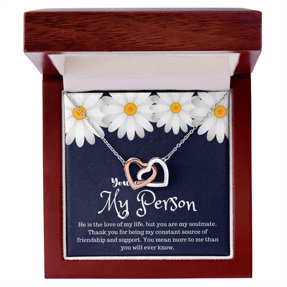You Are My Person Interlocking Hearts Necklace