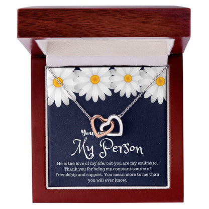 You Are My Person Interlocking Hearts Necklace