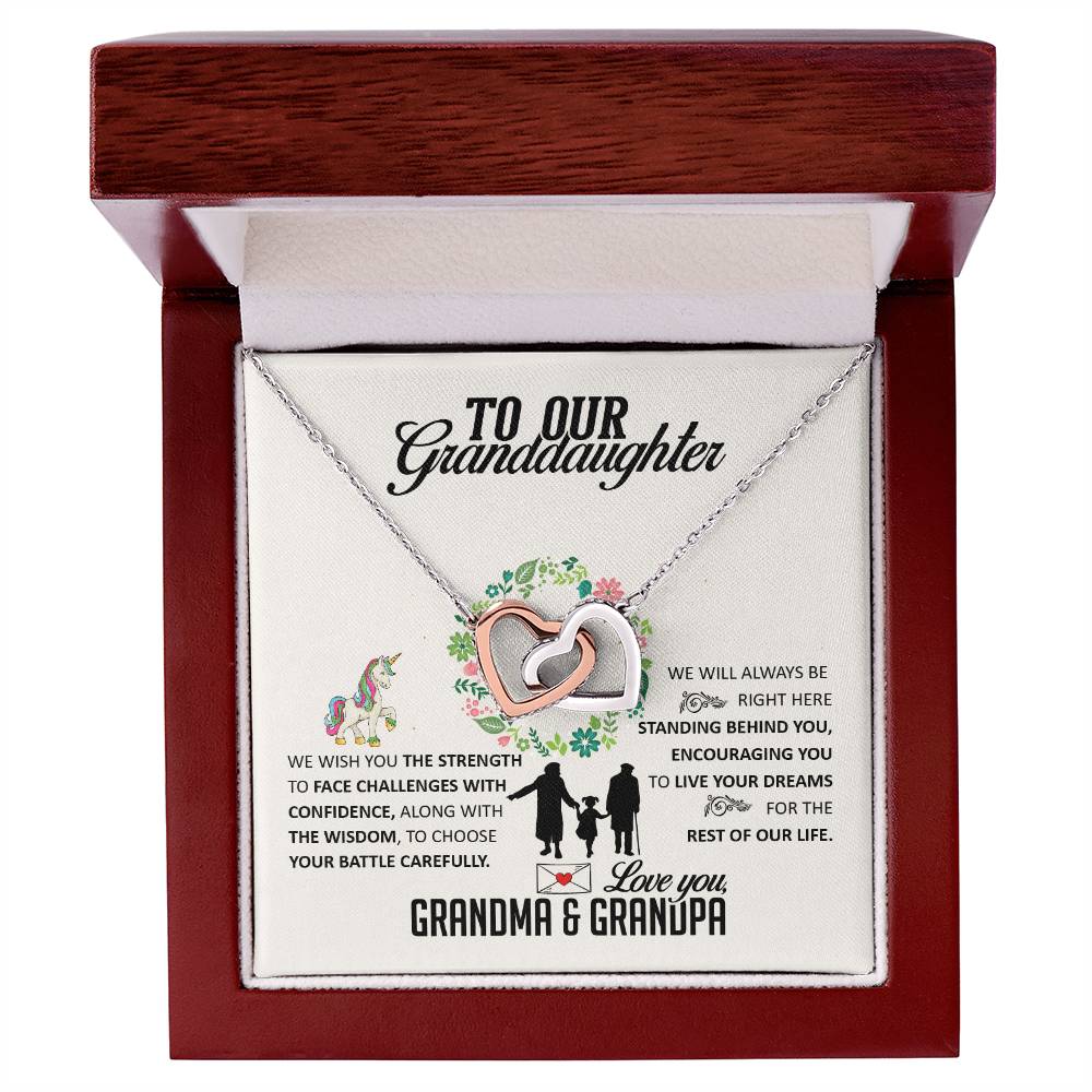 To Our Granddaughter Interlocking Hearts Necklace