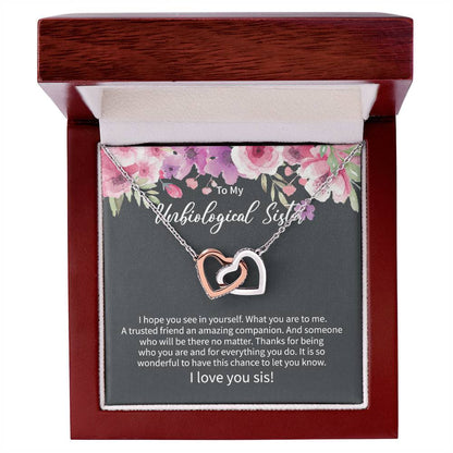 Unbiological Sister Gift Ideas Unbiological Sister Necklaces Unbiological Sister Gift From Step Brother 2021 Interlocking Hearts Necklace