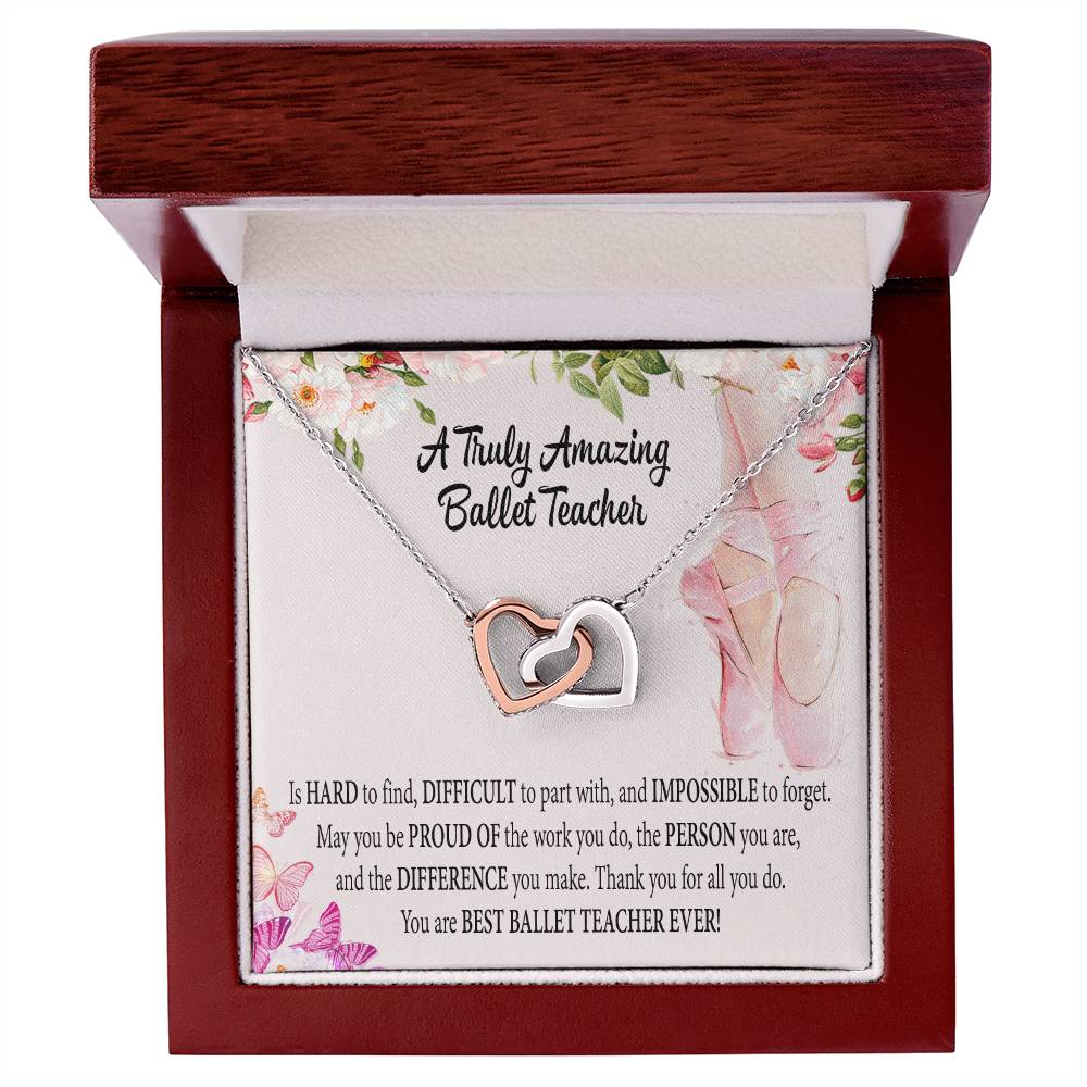 Ballet Teacher Interlocking Hearts Necklace