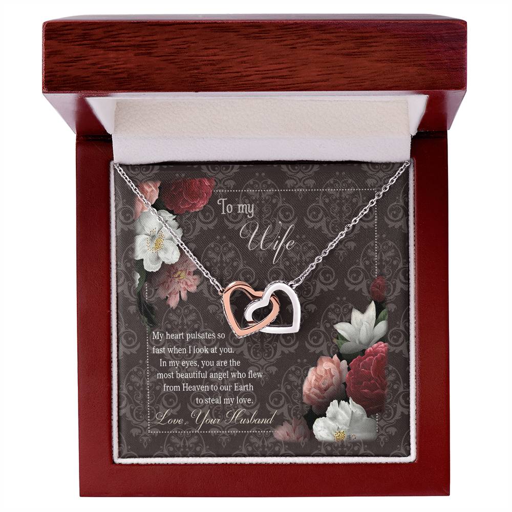 To My Wife Interlocking Hearts Necklace
