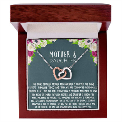 Bond Between Mother & Daughter Two Hearts Necklace Interlocking Hearts Necklace
