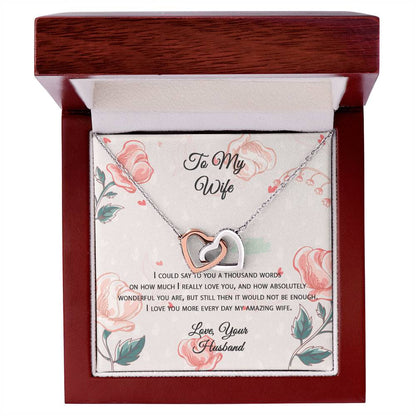 To My Wife Interlocking Hearts Necklace