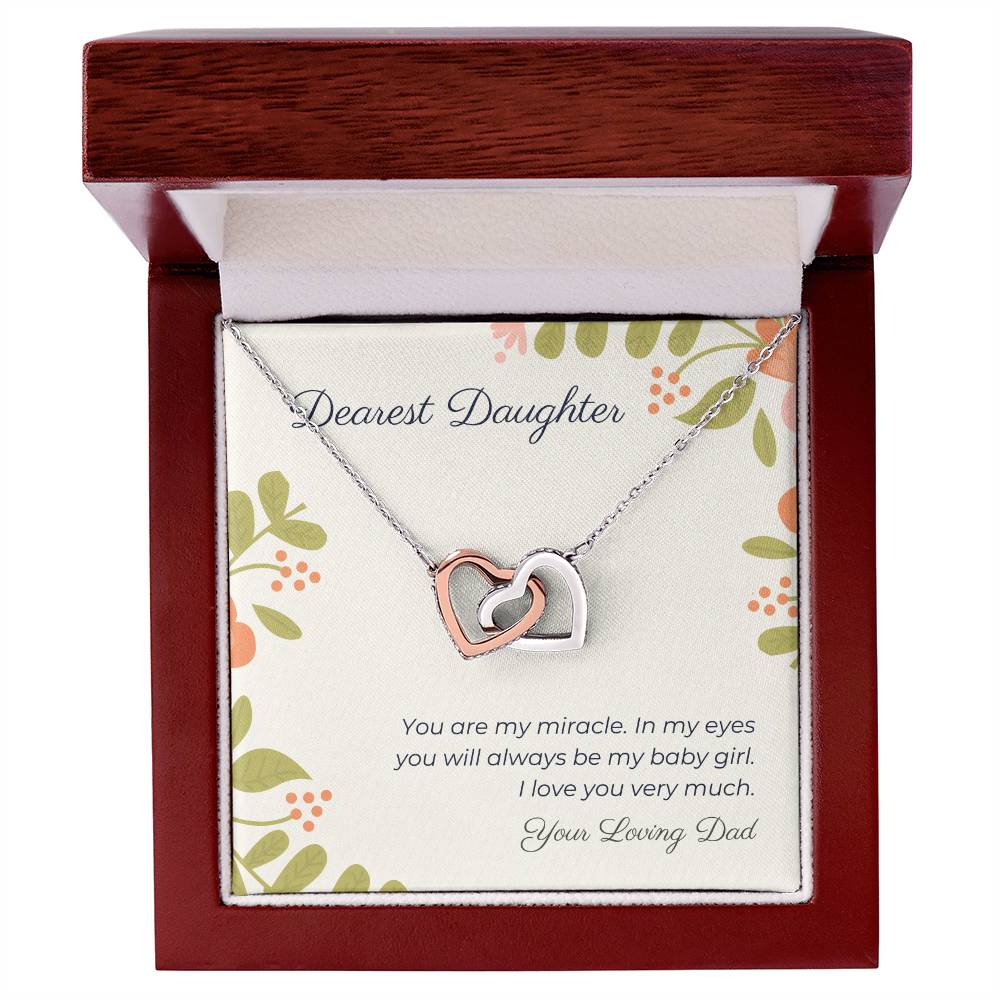 Dearest Daughter Interlocking Hearts Necklace