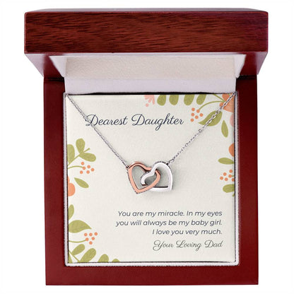Dearest Daughter Interlocking Hearts Necklace