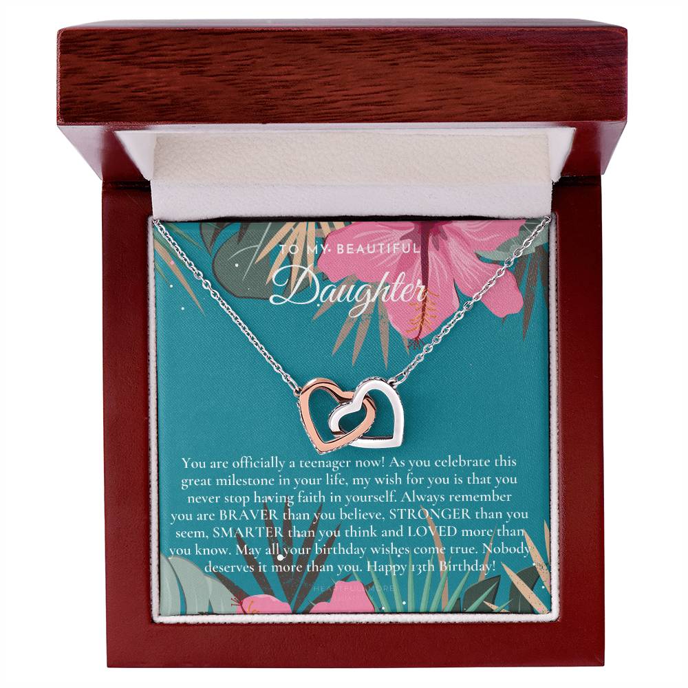 Gift For 13 Year Old Girl Gifts 13Th Birthday Girl 13Th Birthday Gift Thirteenth Birthday Necklace Teen Birthday Gift Official Teenager Interlocking Hearts Necklace