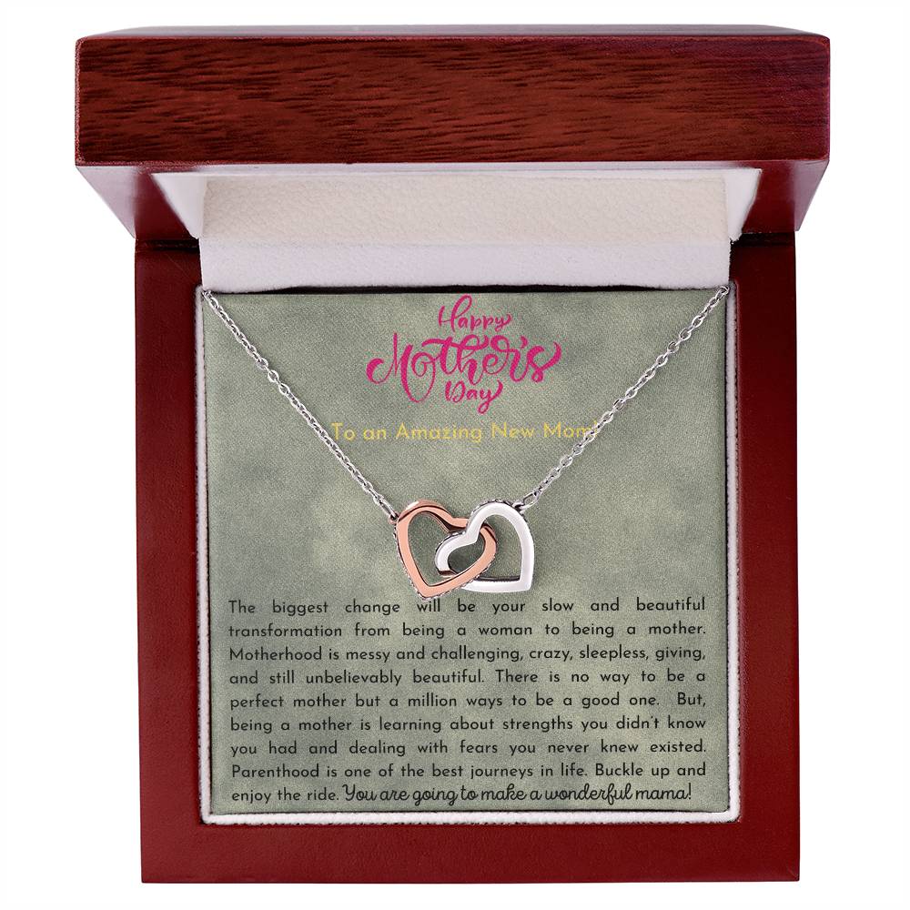 Amazing New Mom Interlocking Hearts Necklace