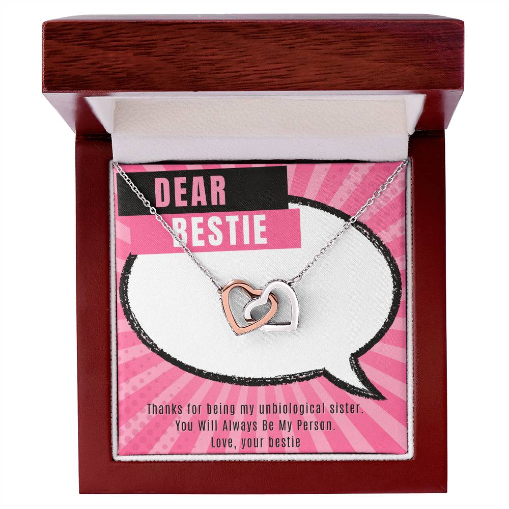 Dear Bestie Heart Necklace Interlocked Interlocking Hearts Necklace