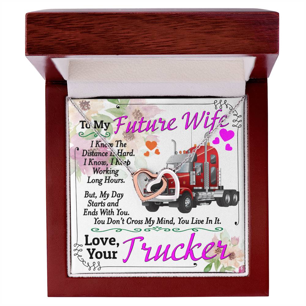 Trucker'S Future Wife - Interlocking Heart Necklace Interlocking Hearts Necklace