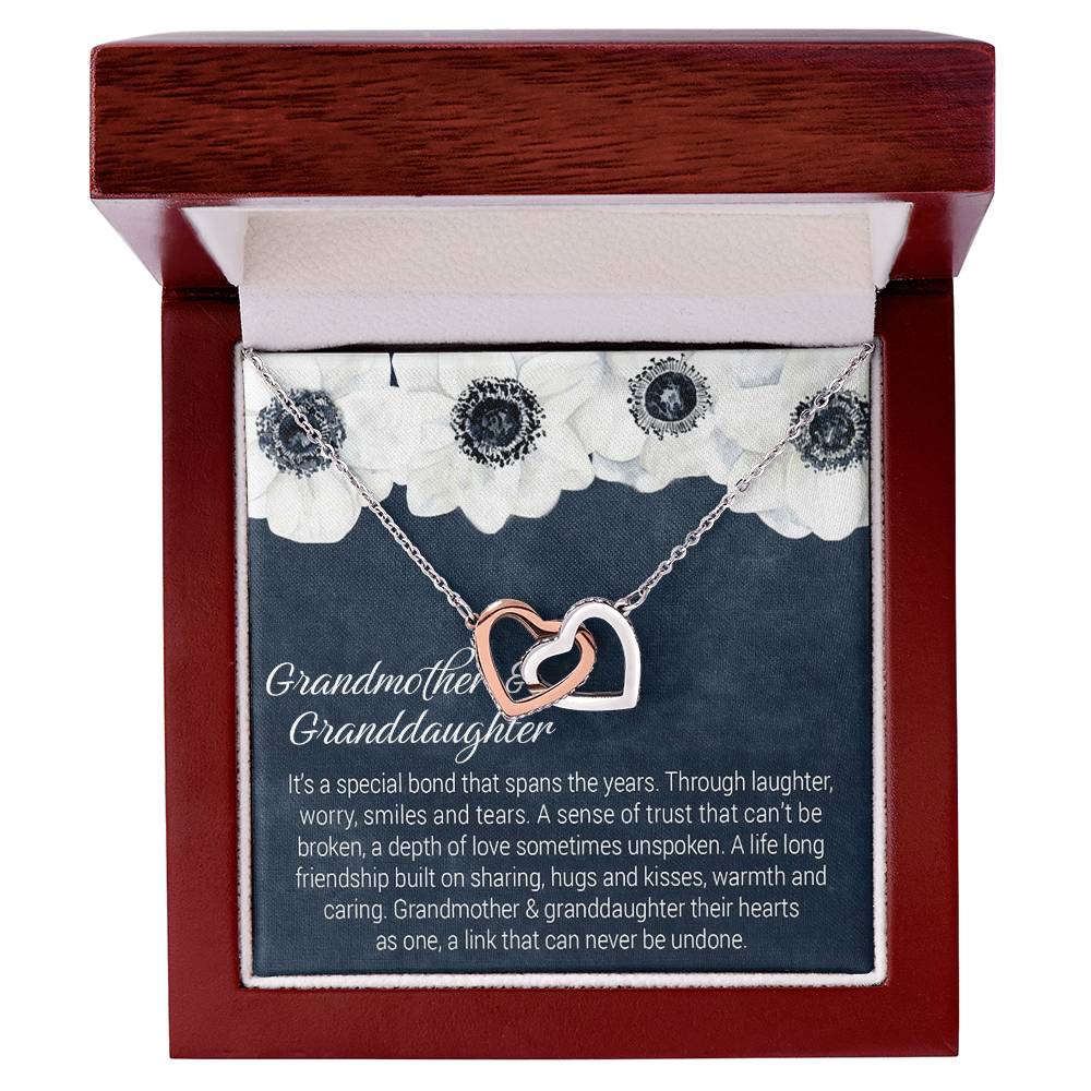 Gift For Granddaughter - Special Bond Necklace Interlocking Hearts Necklace