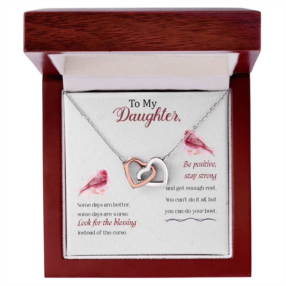 Collection Daughter -Be Positive Stay Strong - Interlocking Hearts Necklace