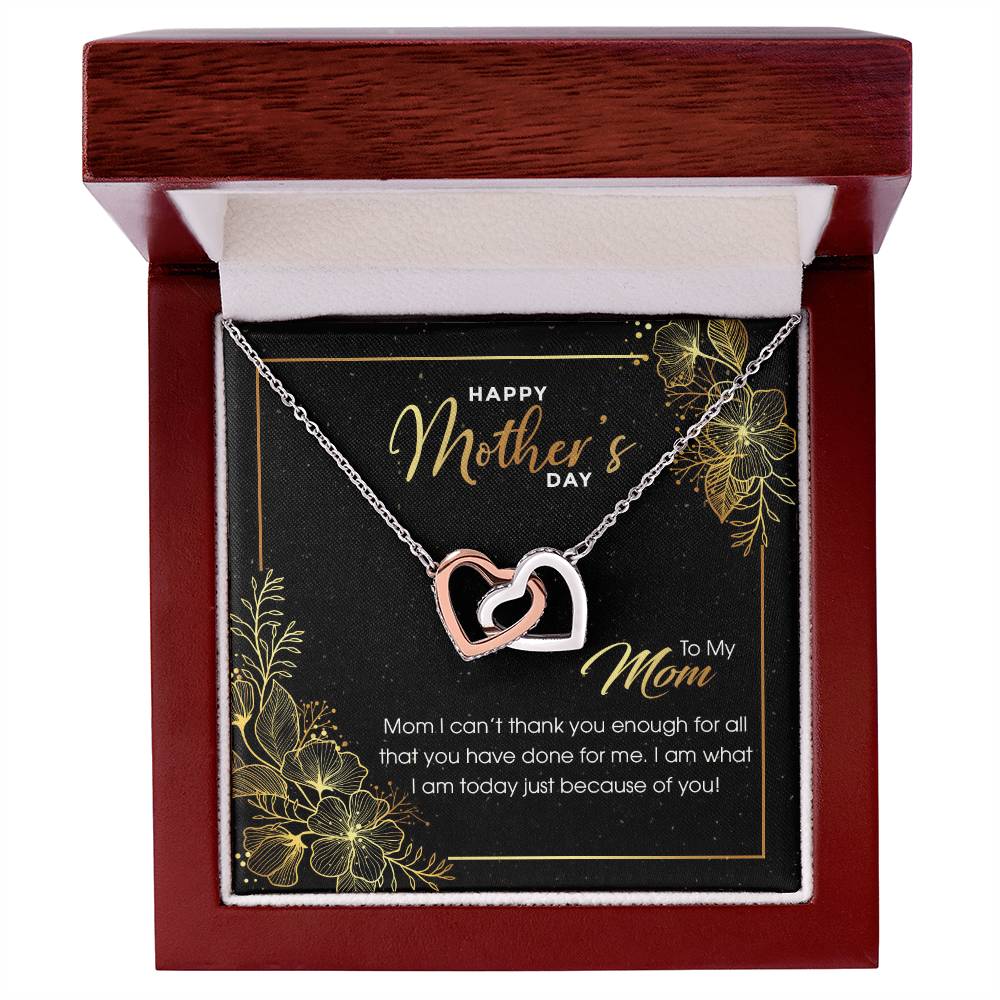 Gift For Mom - Thank You For All - The Interlocking Heart Necklace Interlocking Hearts Necklace