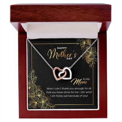 Gift For Mom - Thank You For All - The Interlocking Heart Necklace Interlocking Hearts Necklace