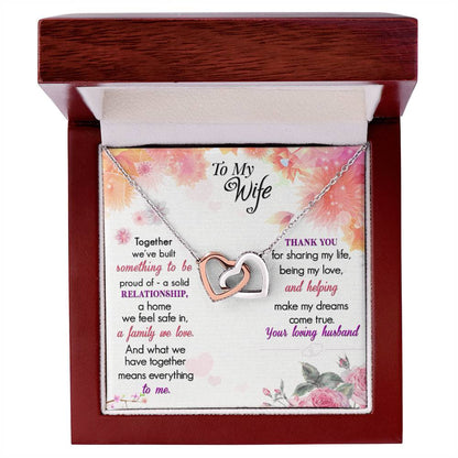 To My Wife Interlocking Hearts Necklace