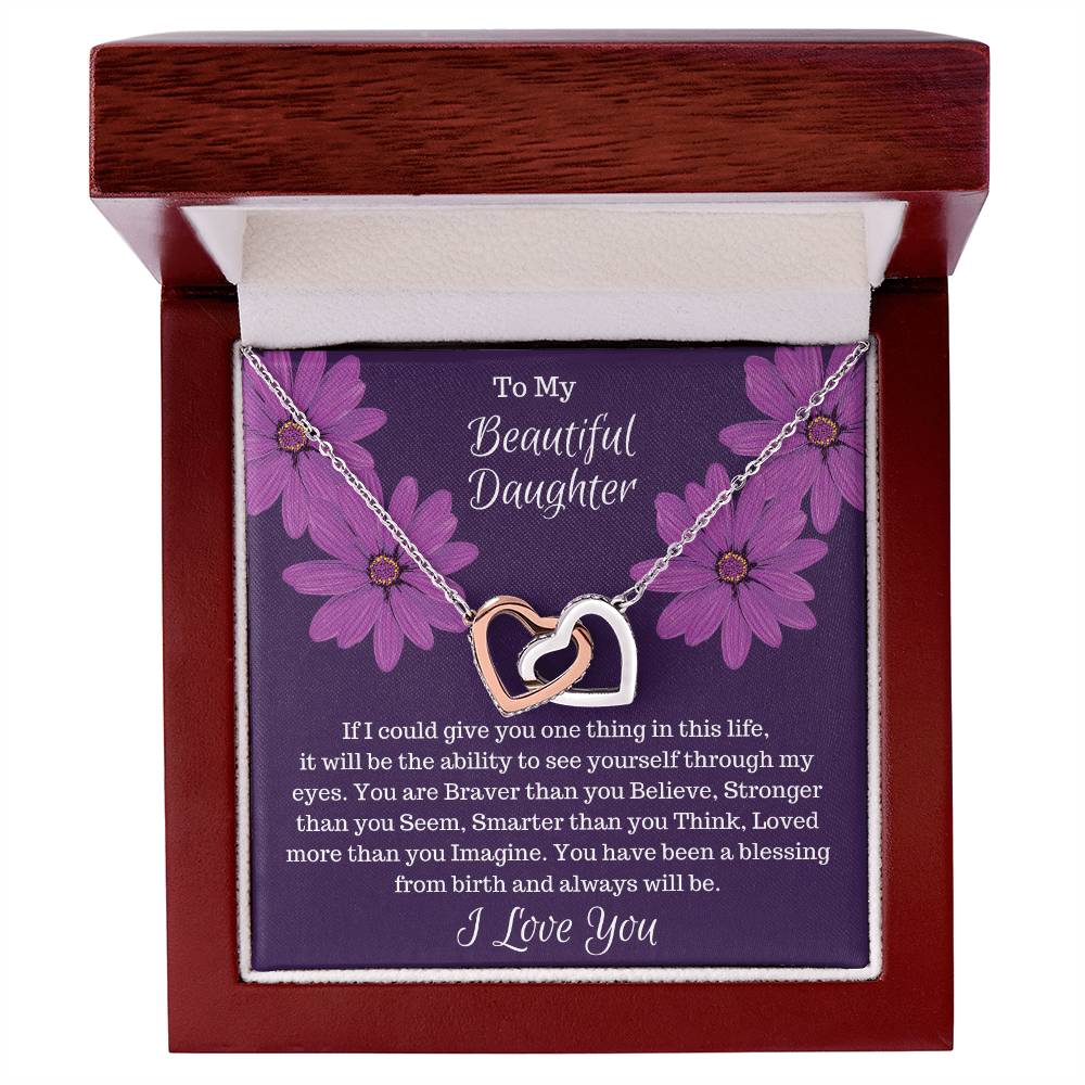 Gift For Daughter - If I Could Give You One Thing. Interlocked Hearts Interlocking Hearts Necklace