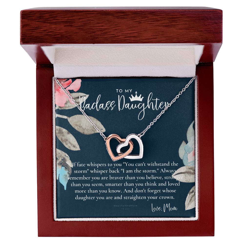 Daughter Gift From Mom Heart Necklace Daughter Gift Interlocking Necklace To Daughter Daughter Graduation Birthday Gift Necklace Interlocking Hearts Necklace