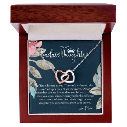 Daughter Gift From Mom Heart Necklace Daughter Gift Interlocking Necklace To Daughter Daughter Graduation Birthday Gift Necklace Interlocking Hearts Necklace